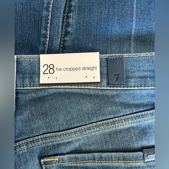 For All 7 Mankind Size:28  Women HW Cropped Straight  Blue Jeans - Picture 10 of 14